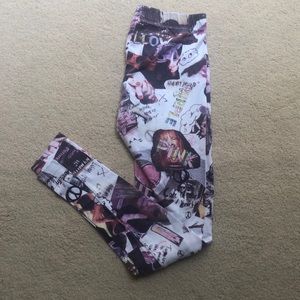 H&M Multicolor Collage Print Leggings Sz 6